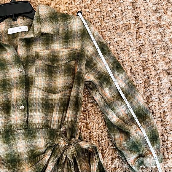 Zara Girls Plaid Side Tie Shirt Dress Size 10 - Picture 5 of 9